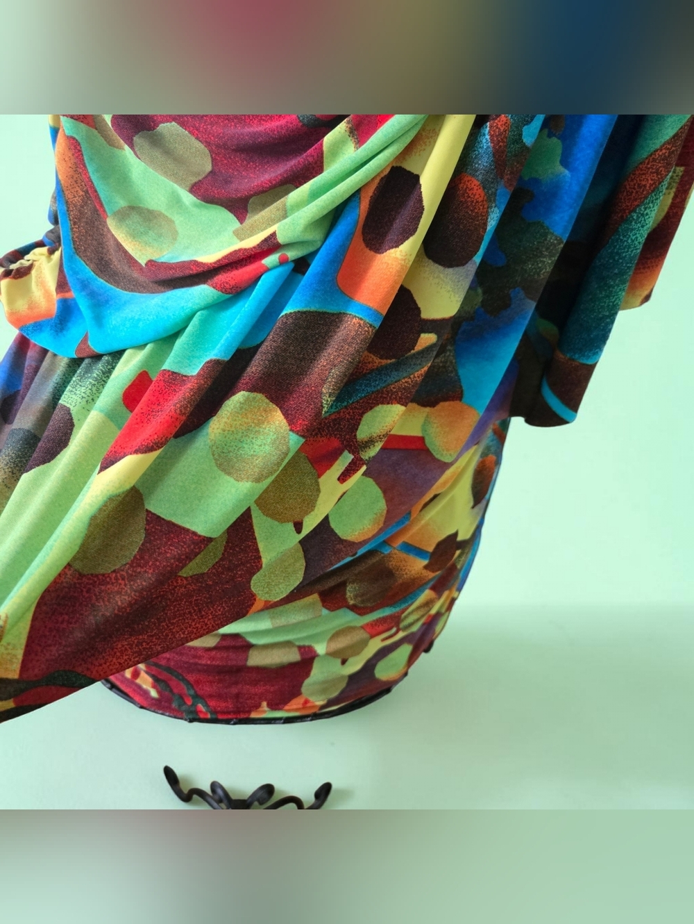Diva Blue Multi-color One Shoulder Plus-Size Top Size 2x - Runs Small - Picture 6 of 6